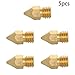 MroMax 0.4mm 3D Printer Nozzle Head M6 Thread Replacement for MK8 1.75mm Filament Extruder Print, Brass Nozzle 5Pcs