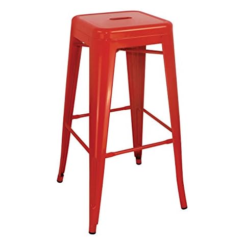 Premier Cubic Red Metal Bar Stool Cover