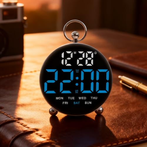 Reloj despertador digital para evitar retrasos con alarma doble USB 6