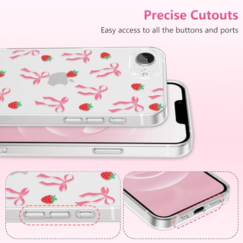 Coque iPhone 16e transparente et fine en silicone souple antichoc rose blush pour fille