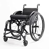 Professional Sports Wheelchair for Adults, Self Propelled Manual Wheelchairs, Folding Lightweight Wheelchair with Handbrakes And Quick Release Rear Wheels & Anti-Tip Wheels(Seat width 36cm,Black)