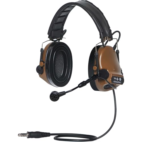 FMATAL GEAR x FCS NRR 26dB Comta 3 Tactical Headset Digital Noise Reduction Earmuffs for Hearing Protection Communication (CB)