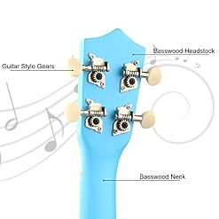 LXS Soprano Ukulele Ukulele for Beginners - 21" Small Guitar Ukulele with Gig Bag, Standby String, Picks and Primary Tutorial (Blue) – Image 3