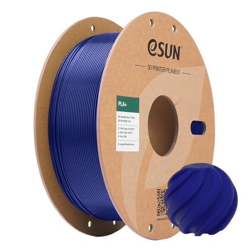 Image of eSUN PLA+ Filament 1.75mm, 3D Printer Filament PLA Plus, Dimensional Accuracy + /- 0.03mm, 1KG Spool (2.2 LBS) 3D Printing Filament for 3D Printers, Dark Blue