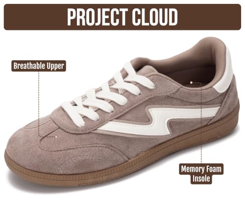 Image of Project Cloud Non-Slip Fashion Sneakers for Women, Lace-Up Shoes
