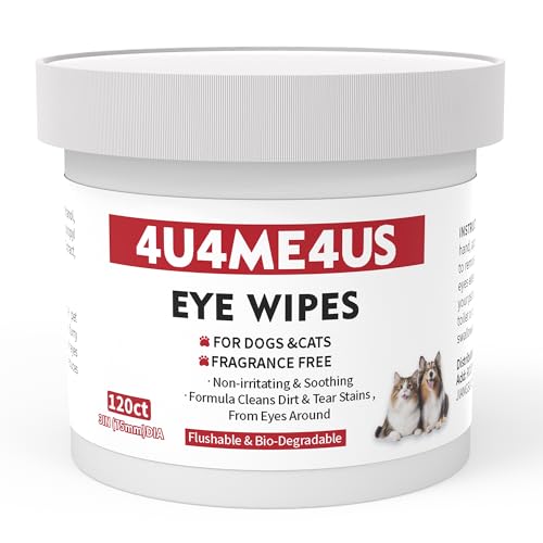 4U4ME4US Pet Eye Wipes for Dog & Cat Grooming,Tear Stain