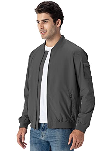 Image of Gopune Men's Windproof Bomber Jacket Lightweight Windbreaker Outdoor Golf Fashion Coat