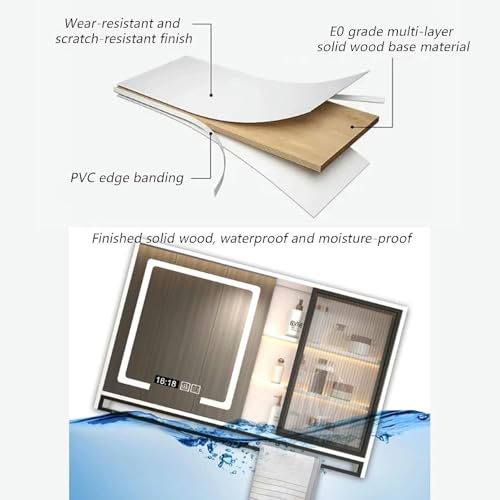 Espejo de tocador de baño con botiquín inteligente para un hogar moderno 6