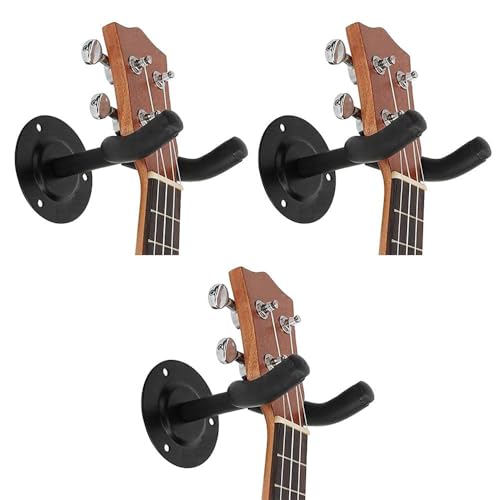 Image of CERLINK Guitar Wall Hanger, Guitar Wall Mount, Guitar Hanger Wall Hook Stand Rack for Acoustic | Electric | Bass Guitar | Banjo | Mandolin, Guitars Accessories (Pack of-3)