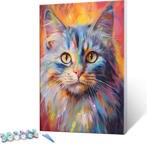 DIY G J[ L Paint by Numbers hG Lbg l ʂ肦 q̗phGLoXNtg LoXA[g uVƃANG̋, CeA rO, ւ̃Mtg 30x40cm (t[
