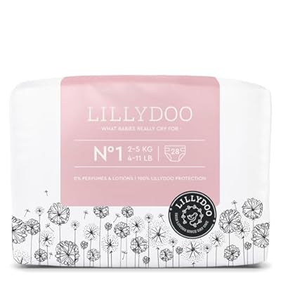 Pañales hipoalergénicos LILLYDOO  talla 1  2-5 kg   28 unidades