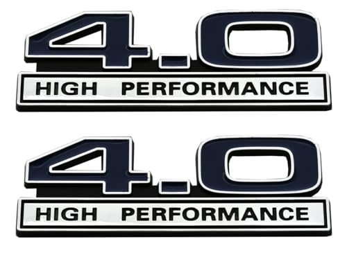 Image of 2pcs 4.0 Liter V6 High Performance Engine Emblems Badge 3D Decals Stickers Cars Trucks (Chrome Blue)