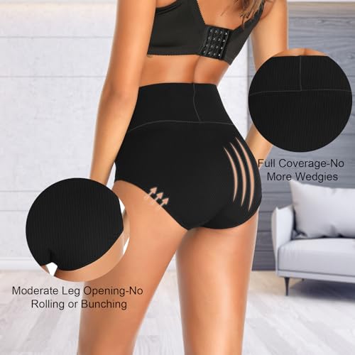 Image of UMMISS Womens Underwear Cotton High Waisted Tummy Control Panties Plus Size Full Coverage Ladies Briefs