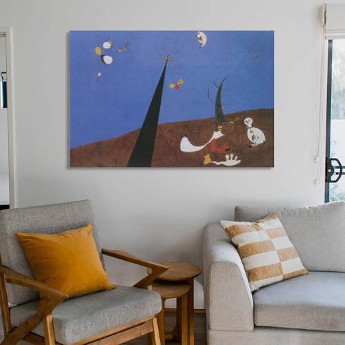 Toile Conversations avec insectes de Joan Miró, poésie et art abstrait au format 60x90 - 6