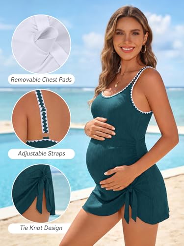 Maillot de bain de grossesse SHEKINI côtelé anti-compression