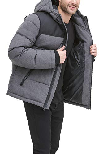 Image of DKNY Men's Mixed Media Quilted Puffer Jacket