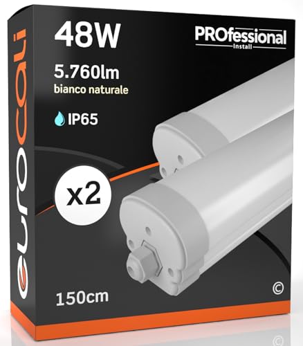 Eurocali Plafoniere LED 48W IP65 150cm