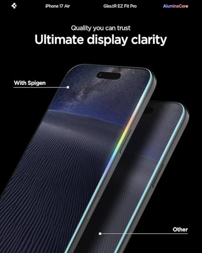 Image of Spigen EZ Fit Pro Tempered Glass Screen Protector Guard for iPhone Air [2 Pack]
