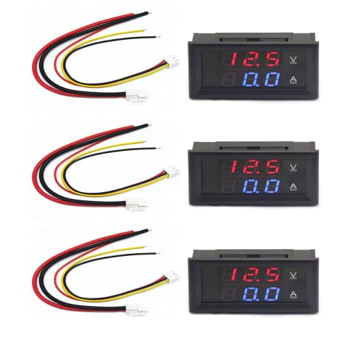 JUTOSU デジタル電圧計電流計 電圧電流チェッカー デジタルディスプレイ デジタルマルチメーター 電子測定機器アクセサリ スマートテスター 電圧テスター 電流テスター コンデンサー測定 LEDパネル取付け型 回路テスト10A DC0-100V 逆接続保