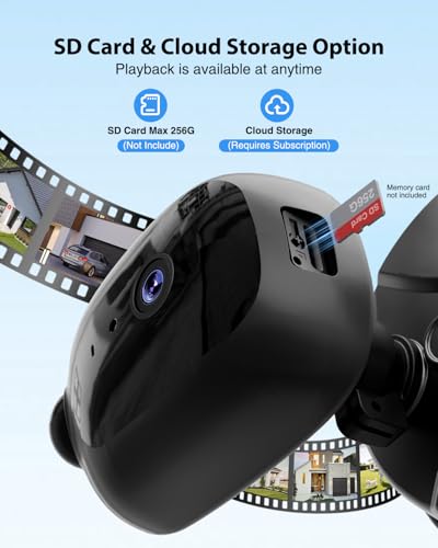 Atfoyer Floodlight Camera Hardwired 6500LM, 2K HD Security Camera Outdoor with Motion-Activated, 2.4G WiFi, Color Night Vision, 24/7 Recording, 2-Way Audio, Built-in Siren, Works with Alexa & Google