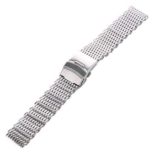 Bracelet de montre acier inoxydable d'exception en maille argentée