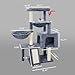 Tuaoeef Cat Tree with Cat Condo and Two Hammocks, Cat Tree with Scratching Posts and Scratching Pads, Cat Tower for Indoor Cats, Activity Centre Climbing Tree with Playful Toy Balls, Grey