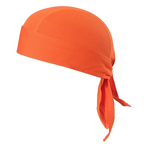 TOPLOR Sweat Wicking Beanie Cap Hat Skull Cap Pirate Hat Bandana Head Wrap for Men and Women (Orange)