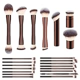 Cerdas De Nylon Suaves: Las cerdas de estas brochas de maquillaje profesional están fabricadas con suave nylon de calidad, siendo gentiles con la piel incluso en las áreas más sensibles. Su densidad permite una aplicación uniforme y un difuminado impecable de todos los productos, logrando un acabado perfecto.