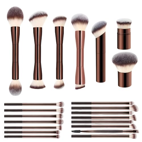 KINDLUME 20 Pièces Pinceau Maquillage, Pinceaux Maquillages, Kit Pinceaux Maquillages, Lot Pinceaux Maquillage, Set de Pinceaux Professionnels, Inclus Pinceau à Fard à Paupières et Blush