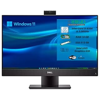 Pcrenewed Computer Desktop DELL 7460 All-In-One 23,8 Pollici con Intel Core i5-8500T Computer fisso Windows 11 Pro Preinstallato 16GB RAM 512GB SSDWiFi bluetooth Office 2021 (Ricondizionato)