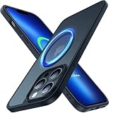 CASEKOO Matt Magnetisch für iPhone 13 Pro Max Hülle, [Kompatibel mit MagSafe][SGS-Militärschutz] Stoßfeste Handyhülle (Anti-Fingerabdruck) Kratzfeste Rutschfeste Schutzhülle Schlank Dünn Case- Schwarz