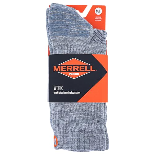 Merrell unisex-adult Premium Wool Work Crew Socks Arch Support and Breathable Mesh3