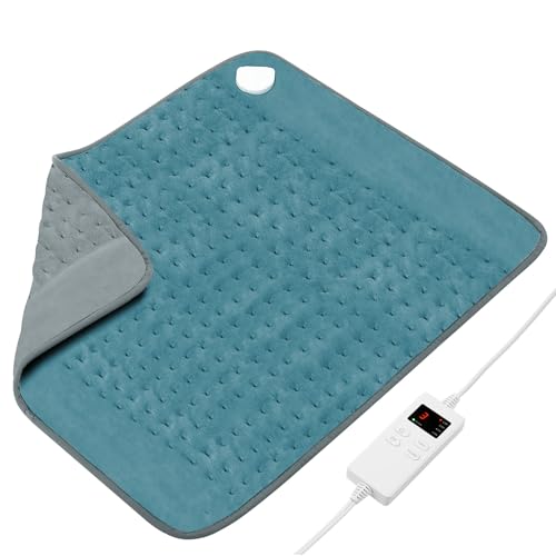 Image of Electric Heating Pad for Back Period Pain & Relax, Christmas Mother Father Day Gifts for Women Mom Older, Portable Heating Pad for Shoulder Neck with 4 Timer & 6 Fast Heat Up