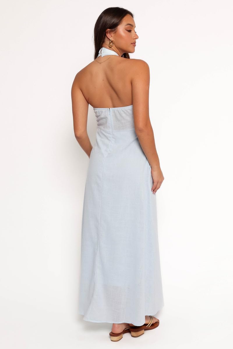 Petal & Pup Women's Betsy-Halterneck-Maxi-Dress-Pale-Blue