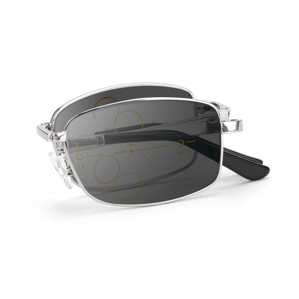 Gafas De Lectura Transición Fotocromático Gafas De Computadora Plegables Montura Metálica Anteojos Bloqueo De Luz Azul para Hombres Y Mujeres (Size : +3.00)
