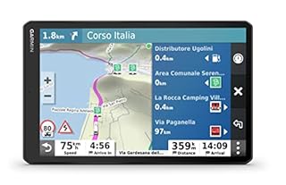 Garmin Camper 1090 MT-D -Navigationsgerät mit riesigem 10“ Display für Wohnmobile und Wohnwagen, vorinstallierte 3D-Karten für Europa, Verkehrsinfos über DAB+, Campingplatz-Datenbank, flexible Montage