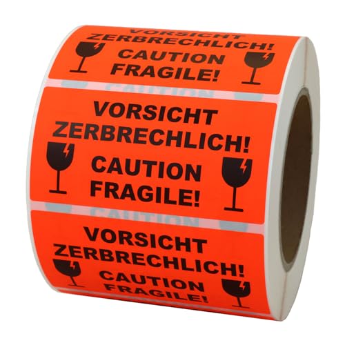 etimark Hinweisetiketten Vorsicht zerbrechlich! Caution fragile!