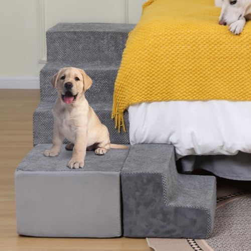 Foam Dog Stairs for High Beds, A.FATI Adjusts to Either