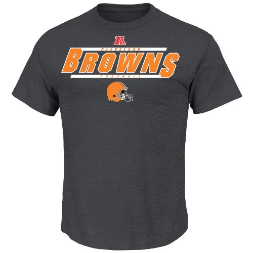 NFL Cleveland Browns Men's Control the Clock II Short Sleeve Tee, Charcoal, Small