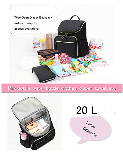 Paoixeel Large Capacity Diaper Bag Backpack, Lightweight Water-Resistant Nylon Travel Backpack With Anti-Theft Pocket #TOP1