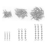 60 Pieces Fishing Bead Chain Swivels, Stainless Steel Catfish Fishing Swivels Chain Swivels Fishing High Speed Roller Swivels Catfish Rig Fishing Tackle Fishing Gear Freshwater Saltwater (3 Size)