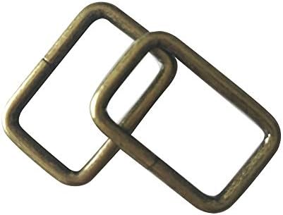 ZQMALL Bronze Metal Rectangle Buckle Ring for Bag Belt Loop Strap Heavy Duty Rectangular Cord fits Webbing 5/8" 3/4" 1" 1 1/2" 2" Wide Pack of 50,1 inch,Q2561…