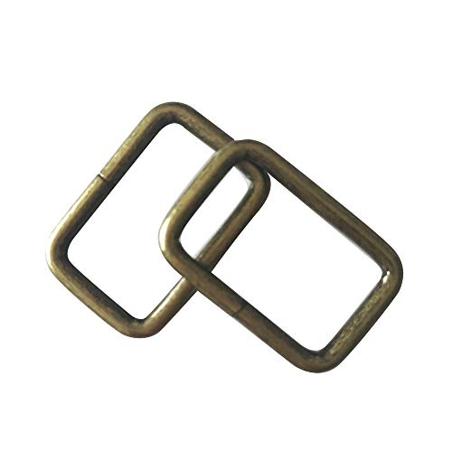 Zqmall Bronze Metal Rectangle Buckle Ring For Bag Belt Loop Strap Heavy Duty Rectangular Cord Fits Webbing 5/8" 3/4" 1" 1 1/2" 2" Wide Pack Of 50,1 Inch,Q2561… #TOP3