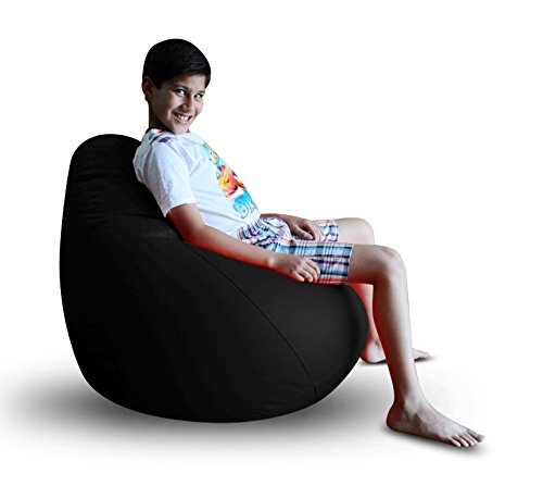Style Homez Premium Leatherette Classic Bean Bag XL Size Black Color, Cover Only
