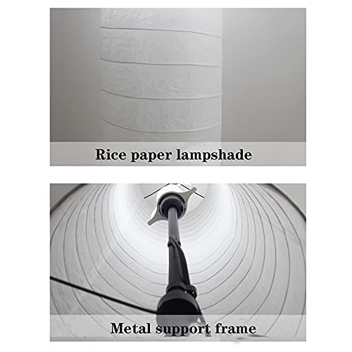 Lámpara de pie de papel E27 con base metálica, iluminación ambiental minimalista 2