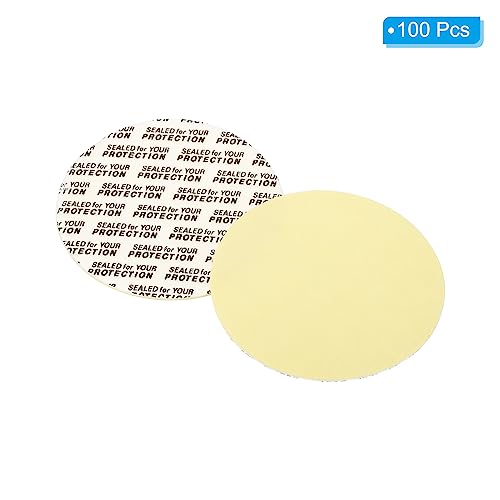 PATIKIL 55mm/2.15 Schaum Deckel Liner 100 Pack PS Schaum Widerstandsfähig Manipulationssicheres Drucksiegel mit Staubschutz Papier Rückseite für Flasche Kappe Liner Dichtungen
