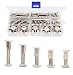 binifiMux 50pcs M8x20mm/25mm/30mm/35mm/40mm Rivet Countersunk Hex Socket Cap Bolts and Hex Head Barrel Nuts Assortment Kit for Furnitures Cribs Chairs, Nickel Plated