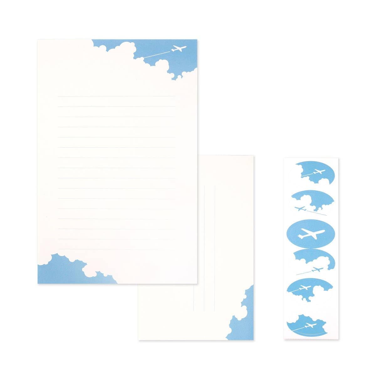 Amazon.co.jp: フロンティア レターセット シール付 雲と飛行機