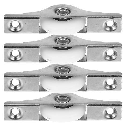 OSALADI 4pezzi Rulli Scorrevoli Per Porte Due Convessità Ruote Per Armadi E Mobili Puleggia Per Ante Scorrevoli Facile Scorrimento E Installazione