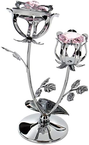 Crystocraft Chrome Plated Rose & Rose Bud Ornament. (Special Grandma)